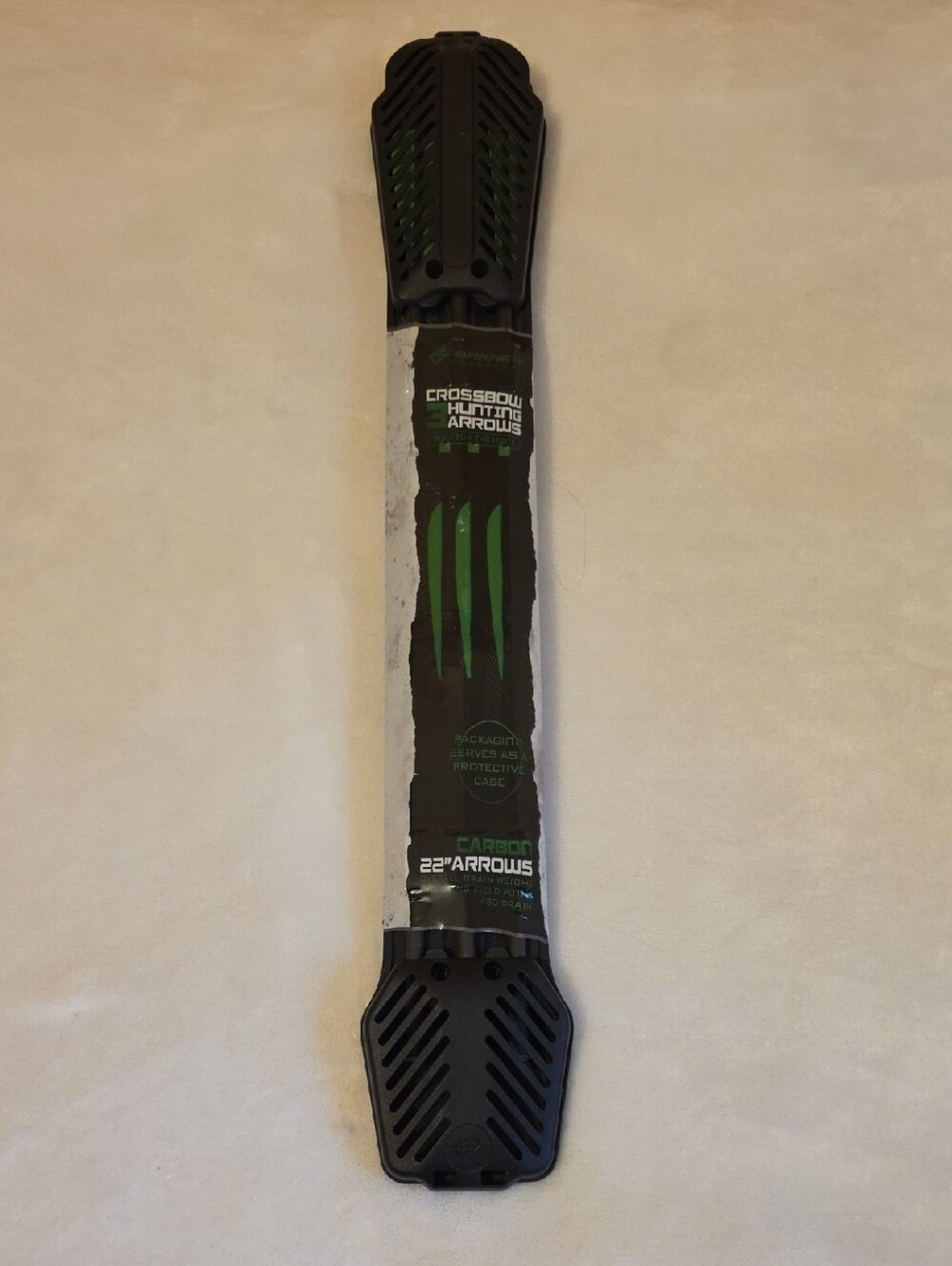 Barnett Crossbow Hunting Carbon Arrows 3 In A Protective Case - Black and Green